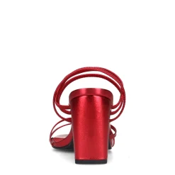 Rode Metallic Hak Sandalen Met Bandjes^Sacha Shop