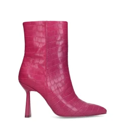 Roze Croco Enkellaarsjes Met Trechterhak^Sacha Shop