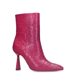 Roze Croco Enkellaarsjes Met Trechterhak^Sacha Shop
