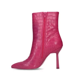 Roze Croco Enkellaarsjes Met Trechterhak^Sacha Shop
