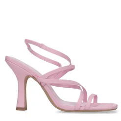 Roze Hak Sandalen Met Bandjes En Carre Neus^Sacha Store