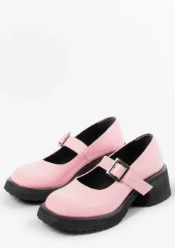 Roze Leren Loafers Met Hak^Sacha Discount