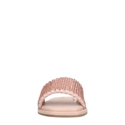 Roze Leren Slippers Met Strass Band^Sacha Shop