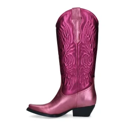Roze Metallic Cowboylaarzen^Sacha Fashion