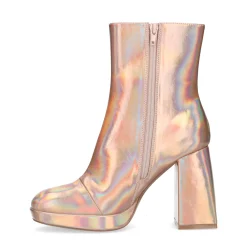 Roze Metallic Enkellaarsjes Met Hak^Sacha New
