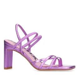Roze Metallic Hak Sandalen Met Bandjes^Sacha Store