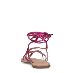 Roze Metallic Leren Sandalen^Sacha Best