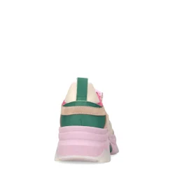 Roze Sneakers Met Beige En Groene Details^Sacha Discount