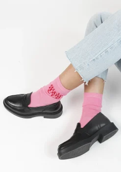 Roze Sokken Met Rode Tekst^Sacha Outlet