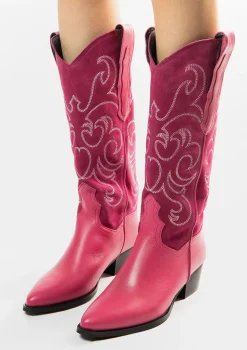 Roze Suede Cowboylaarzen^Sacha Flash Sale