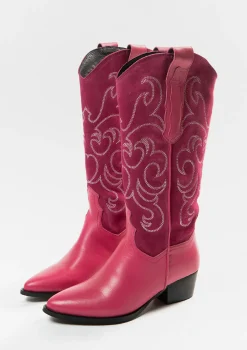 Roze Suede Cowboylaarzen^Sacha Flash Sale