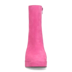 Roze Suede Enkellaarsjes Met Blokhak^Sacha Hot