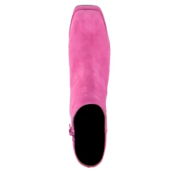 Roze Suede Enkellaarsjes Met Blokhak^Sacha Hot