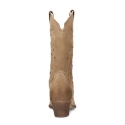 Taupe Cowboy Enkellaarsjes Met Studs^Sacha Cheap
