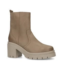 Taupe Enkelboots Met Plateau Hak^Sacha Best