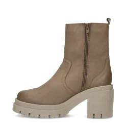Taupe Enkelboots Met Plateau Hak^Sacha Best