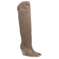 Taupe Hoge Suede Cowboylaarzen^Sacha Hot