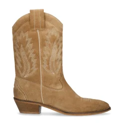 Taupe Suede Cowboylaarzen^Sacha Cheap