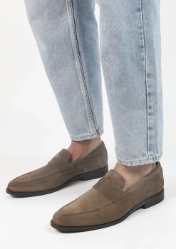Taupe Suede Klassieke Loafers^Sacha Sale