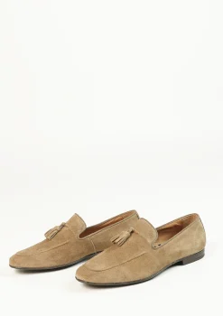 Taupe Suede Loafers Met Kwastjes^Sacha Flash Sale
