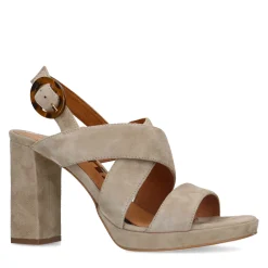 Taupe Suede Sandalen Met Blokhak^Sacha Store