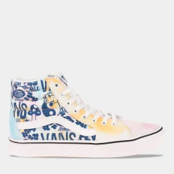 Vans Comfycush Sk8-Hi Wit/Blauw Tie Dye Dames^Sacha Flash Sale