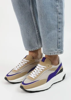 Vegan Beige Sneakers Met Paarse Details^Sacha Best Sale