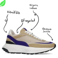 Vegan Beige Sneakers Met Paarse Details^Sacha Best Sale