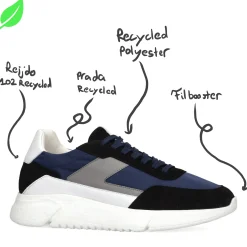 Vegan Donkerblauwe Sneakers Met Details^Sacha Discount