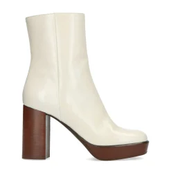 Witte Enkellaarsjes Met Blokhak^Sacha Outlet