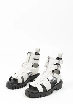 Witte Leren Chunky Sandalen^Sacha Best Sale