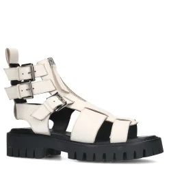Witte Leren Chunky Sandalen^Sacha Best Sale