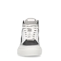 Witte Leren Hoge Sneakers Met Suede Details^Sacha Fashion