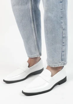 Witte Leren Penny Loafers^Sacha Flash Sale