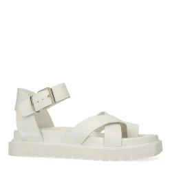 Witte Leren Plateau Sandalen^Sacha Outlet