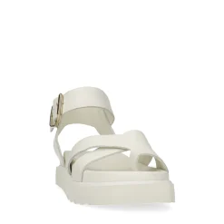 Witte Leren Plateau Sandalen^Sacha Outlet