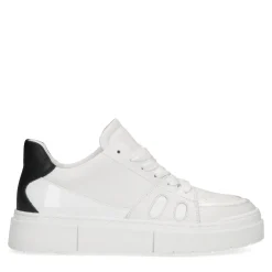Witte Leren Sneaker Met Zwart Detail^Sacha Cheap