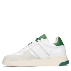 Witte Leren Sneakers Met Groene Details^Sacha Clearance
