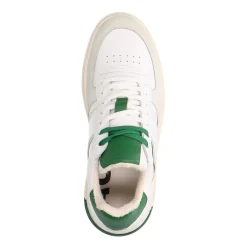 Witte Leren Sneakers Met Groene Details^Sacha Clearance