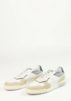 Witte Leren Sneakers Met Groene Details^Sacha Flash Sale