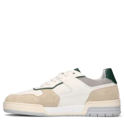 Witte Leren Sneakers Met Groene Details^Sacha Flash Sale
