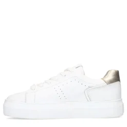 Witte Leren Sneakers Met Goudkleurig Detail^Sacha Cheap