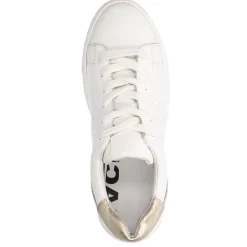 Witte Leren Sneakers Met Goudkleurig Detail^Sacha Cheap