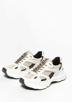 Witte Marathon Sneakers Met Zwarte Glitter Details^Sacha Fashion