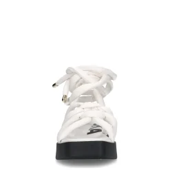 Witte Plateau Sandalen Met Strikveters^Sacha Discount