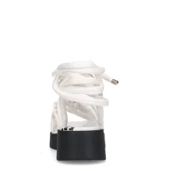 Witte Plateau Sandalen Met Strikveters^Sacha Discount