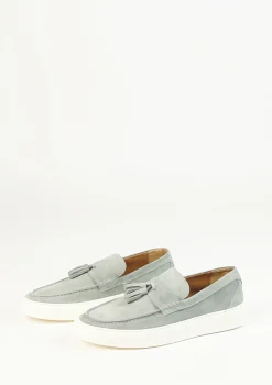 Zeegroene Suede Loafers Met Kwastjes^Sacha Flash Sale