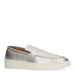 Zilveren Leren Loafers Met Plateau Zool^Sacha Fashion