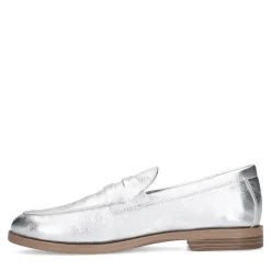 Zilveren Leren Penny Loafers^Sacha Shop