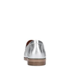 Zilveren Leren Penny Loafers^Sacha Shop